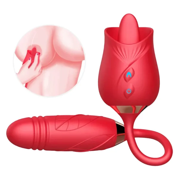 3 in 1 Tongue Licking Clit With Thrusting Vibrator