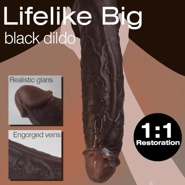 Black Mandingo Premium Liquid Silicone Dildo