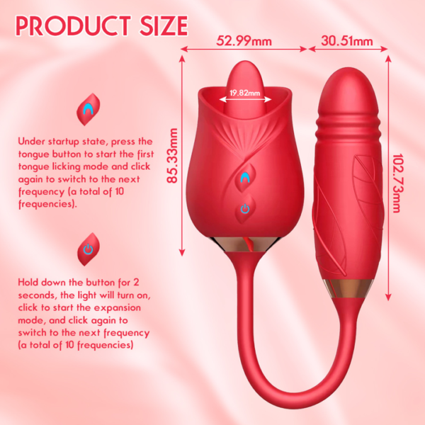 3 in 1 Tongue Licking Clit With Thrusting Vibrator