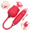 3 in 1 Rose Clit Sucker With Thrusting Vibrator