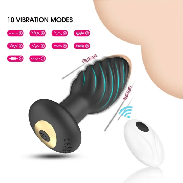 Spiral Head Remote Control Anal Plug