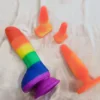 The 8″ Silicone Rainbow Dildo With Balls