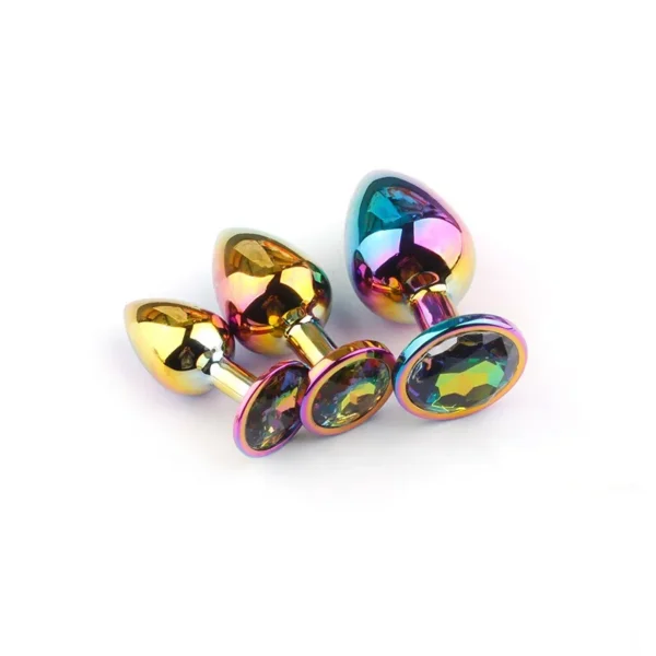 Metallic Rainbow Butt Plug Set