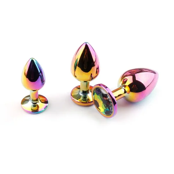 Metallic Rainbow Butt Plug Set