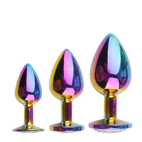 Metallic Rainbow Butt Plug Set