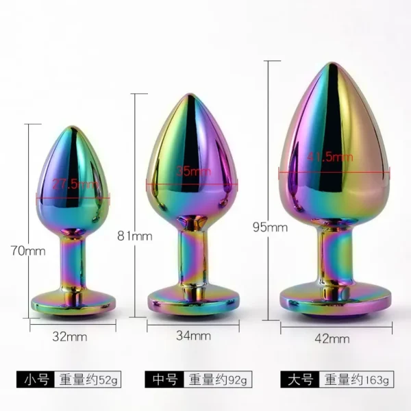 Metallic Rainbow Butt Plug Set