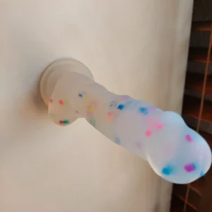 Confetti Silicone Crystal Clear Dildo