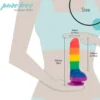 rainbow-dildo-size The 8″ Silicone Rainbow Dildo With Balls