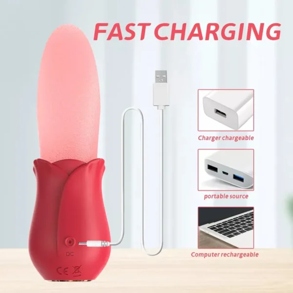 tongue-licking-vibe-charging Oral Licking Long Tongue Vibrator